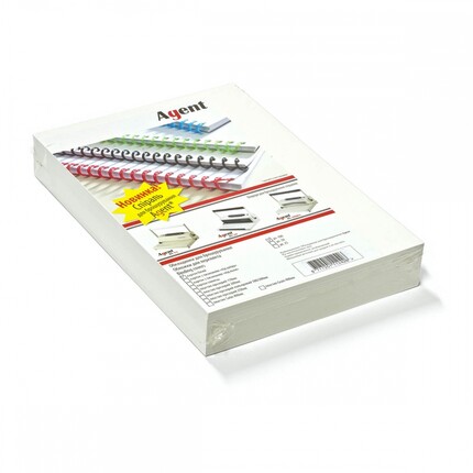 Обкладинки для брошурування картонні AGENT А4, 250г/м2, 100 шт/уп. (1520471)